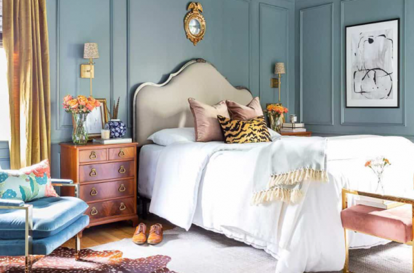 Dinding dengan sentuhan vintage dan nuansa retro